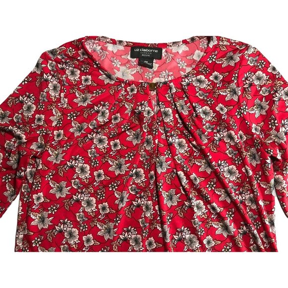 Liz Claiborne Career Small Petite Work Top Blouse Shirt SKIRT PANTS RED - Picture 4 of 6